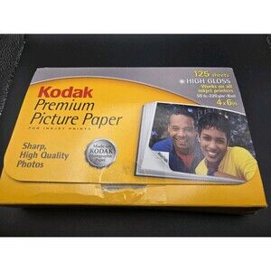 Kodak Premium Picture Paper High Gloss for Inkjet Printers 4x6 125 Sheets